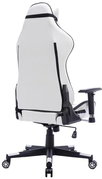 Καρέκλα γραφείου gaming Mazol pu μαύρο-λευκό 66x56x135εκ 66x56x135 εκ.