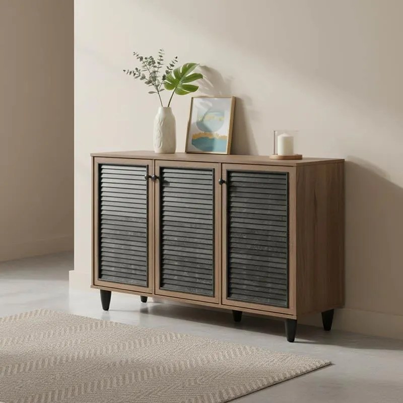 Παπουτσοθήκη-ντουλάπι Ronan χρώμα καρυδί 105x35x66εκ 105x35x66 εκ.