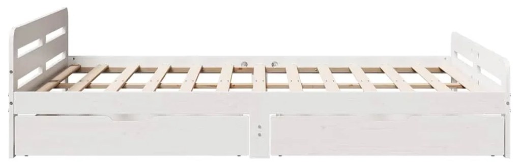 vidaXL Σκελετός Κρεβ. Χωρίς Στρώμα Λευκό 150x200 εκ Μασίφ Πεύκο