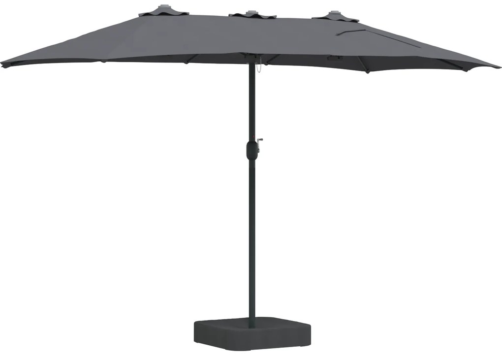 vidaXL Ομπρέλα Κήπου Ανθρακί 385 x 209 x 244 εκατοστά ύφασμα