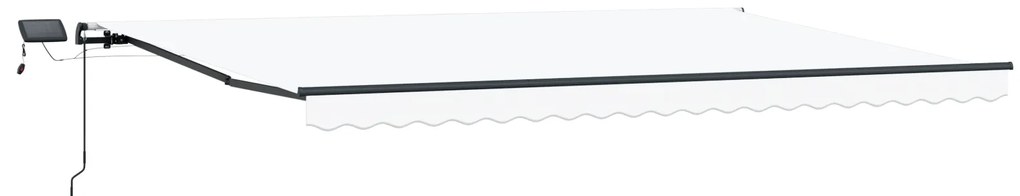 vidaXL Χειροκίνητη Ανασυρόμενη τέντα με LED Λευκή 500x300 cm