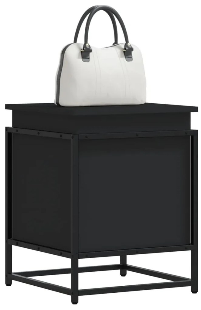 vidaXL Κουτί Αποθήκευσης με Καπάκι Μαύρο 40x40x51,5 εκ. Επεξ. Ξύλο