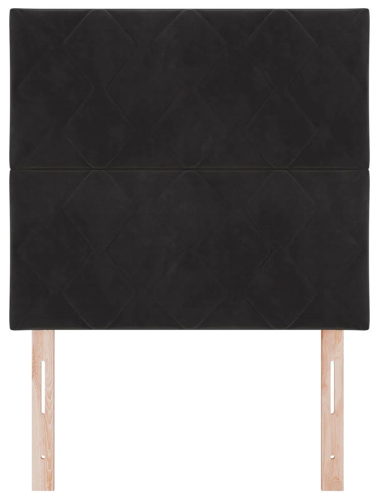 vidaXL LED Κεφαλάρι με Σχέδιο Διαμαντιών, Μαύρο, 100 cm, Βελούδινο