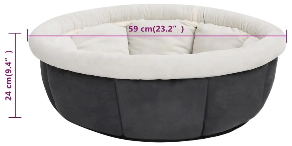 vidaXL Κρεβάτι Σκύλου Γκρι 59 x 59 x 24 εκ.
