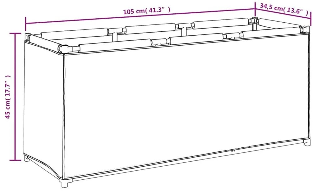 Κουτί Αποθήκευσης Κρεμ 105 x 34,5 x 45 εκ. Υφασμάτινο - Κρεμ