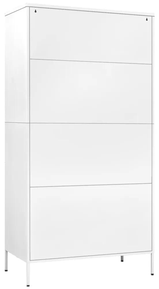 vidaXL Ντουλάπα Λευκή 90 x 50 x 180 εκ. από Ατσάλι
