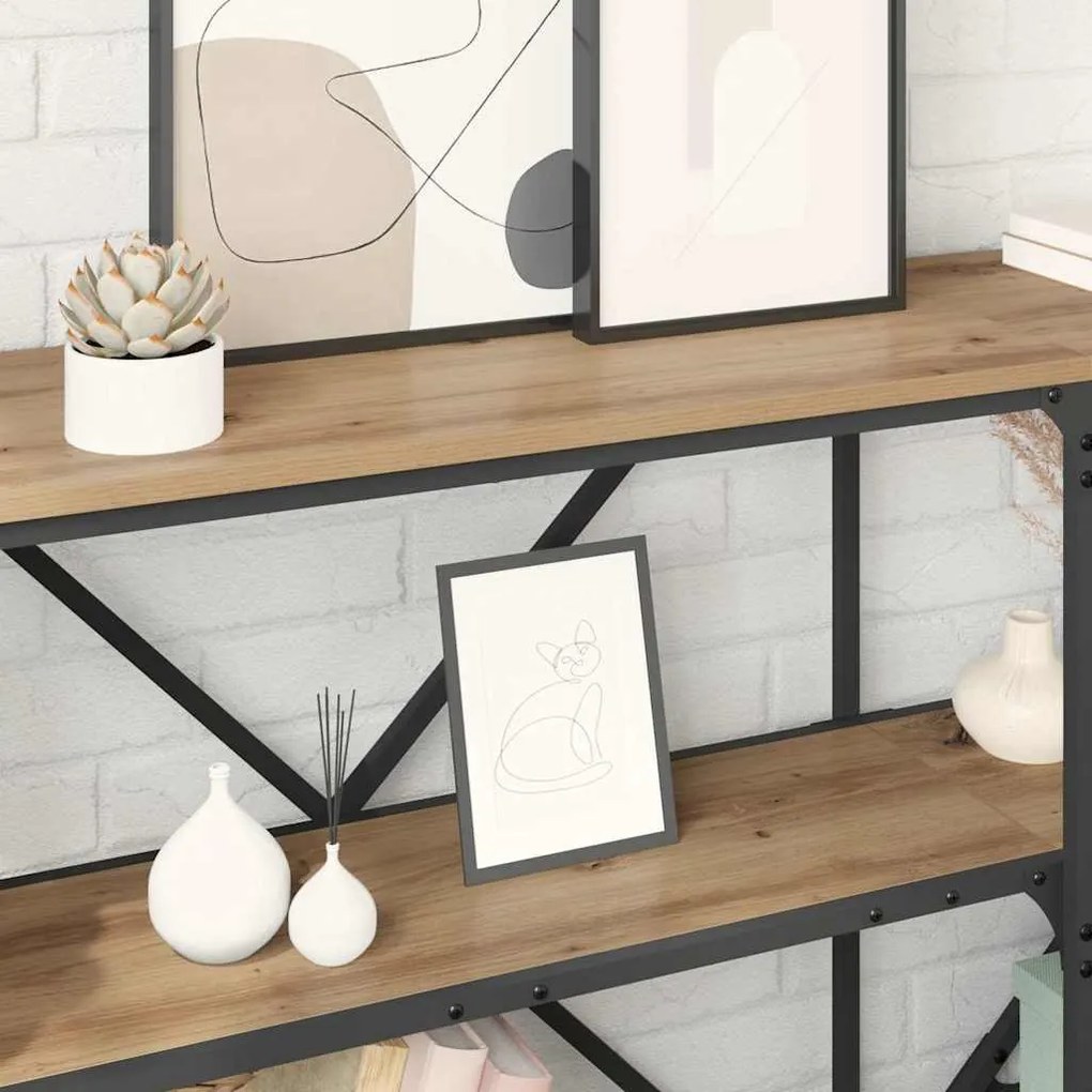 vidaXL Τραπέζι κονσόλας με ράφι Artisan Oak 180 x 30 x 75 εκ