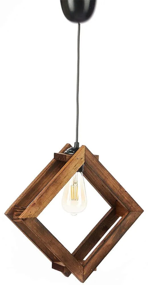 Φωτιστικό Οροφής Square 390FLH1848 34x75cm 1xE27 40W Brown Opviq