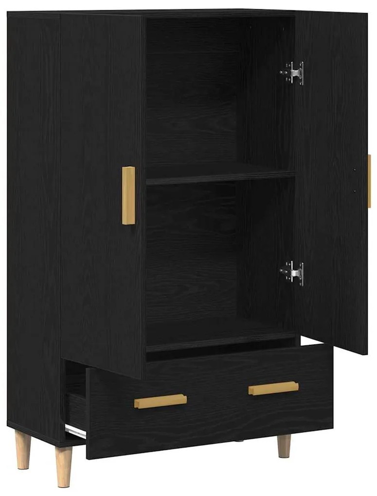 vidaXL Highboard Μαύρη Οξυά 70 x 31 x 115 εκ Επεξεργασμένο ξύλο