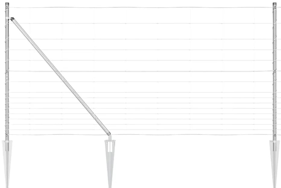 vidaXL Περίφραξη αγρού Ασημί 50 x 1.2 m Γαλβανισμένος χάλυβας