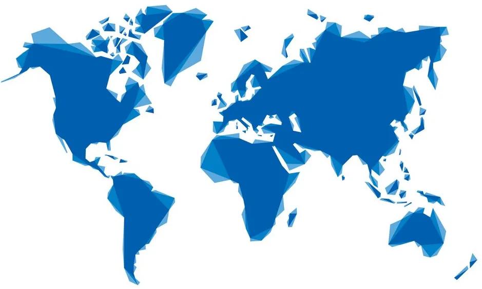 Εικόνα στον αφηρημένο παγκόσμιο χάρτη φελλού σε μπλε - 90x60  wooden