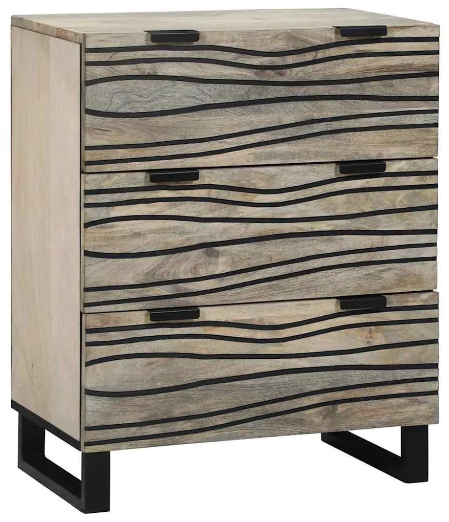 vidaXL Πλαϊνό γραφείο Λευκό 60 x 33.5 x 75 εκ. Μασίφ ξύλο μάνγκο