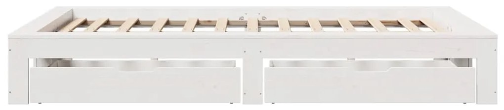 vidaXL Σκελετός Κρεβ. Χωρίς Στρώμα Λευκό 120x190 εκ Μασίφ Πεύκο