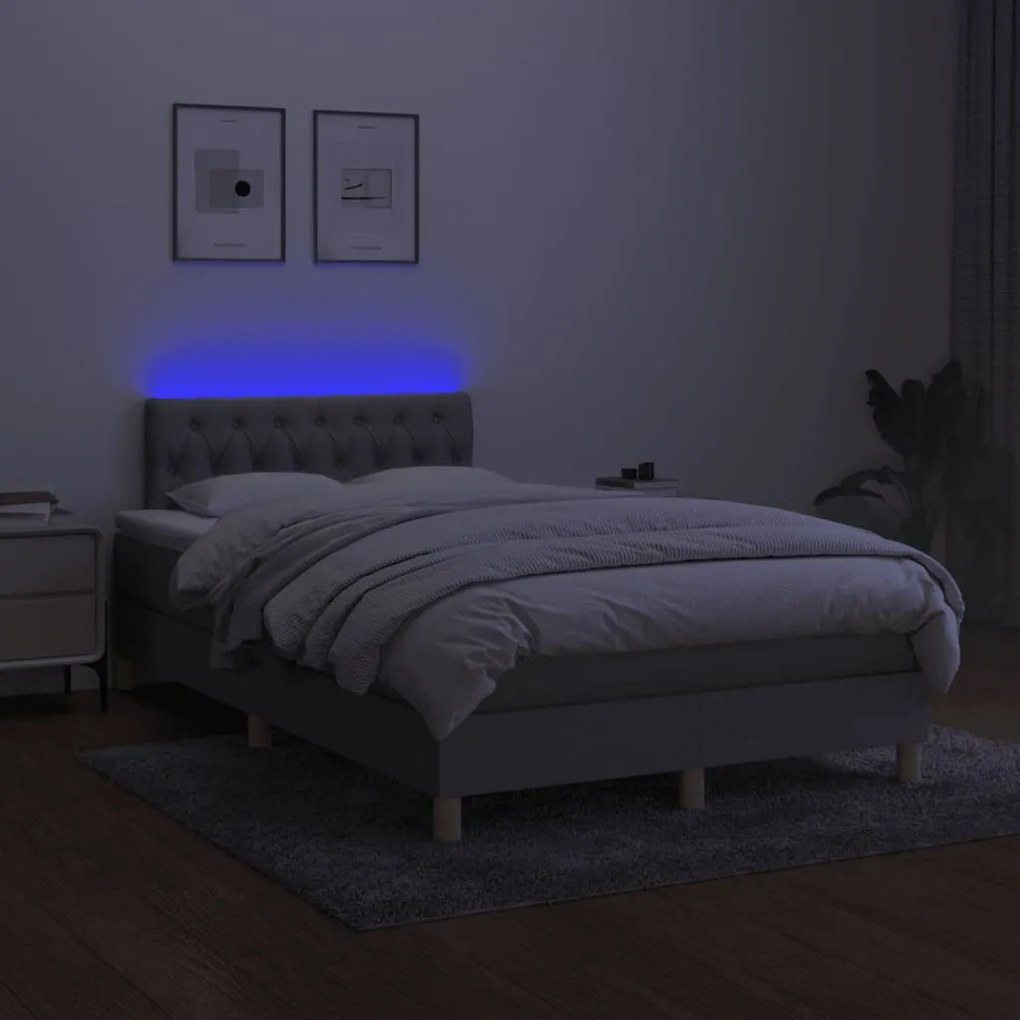 ΚΡΕΒΑΤΙ BOXSPRING ΜΕ ΣΤΡΩΜΑ &amp; LED ΑΝ.ΓΚΡΙ 120X190ΕΚ. ΥΦΑΣΜΑΤΙΝΟ 3270109