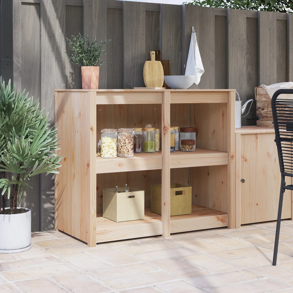 vidaXL Ντουλάπα Εξωτερικής Κουζίνας 106x55x92 cm Από Στερεό Ξύλο Πεύκο
