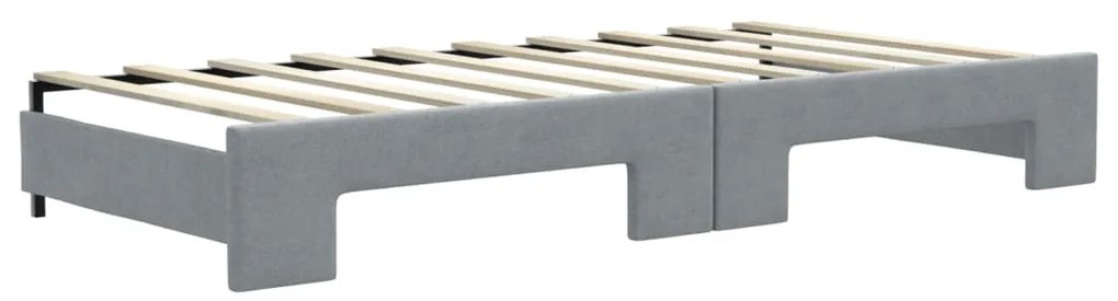vidaXL Καναπές Κρεβάτι Συρόμενος Αν. Γκρι 90x190 εκ.Ύφασμα &amp; Συρτάρια