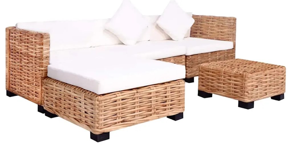 vidaXL Σετ Καναπέ 14 Τεμαχίων από Γνήσιο Ρατάν