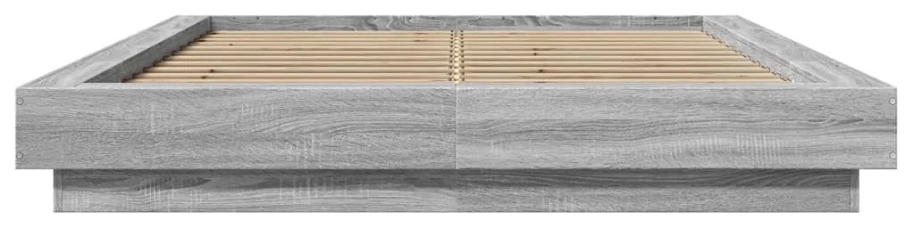 vidaXL Πλαίσιο Κρεβατιού με Φώτα LED Γκρι sonoma 120x200εκ. Επεξ. Ξύλο