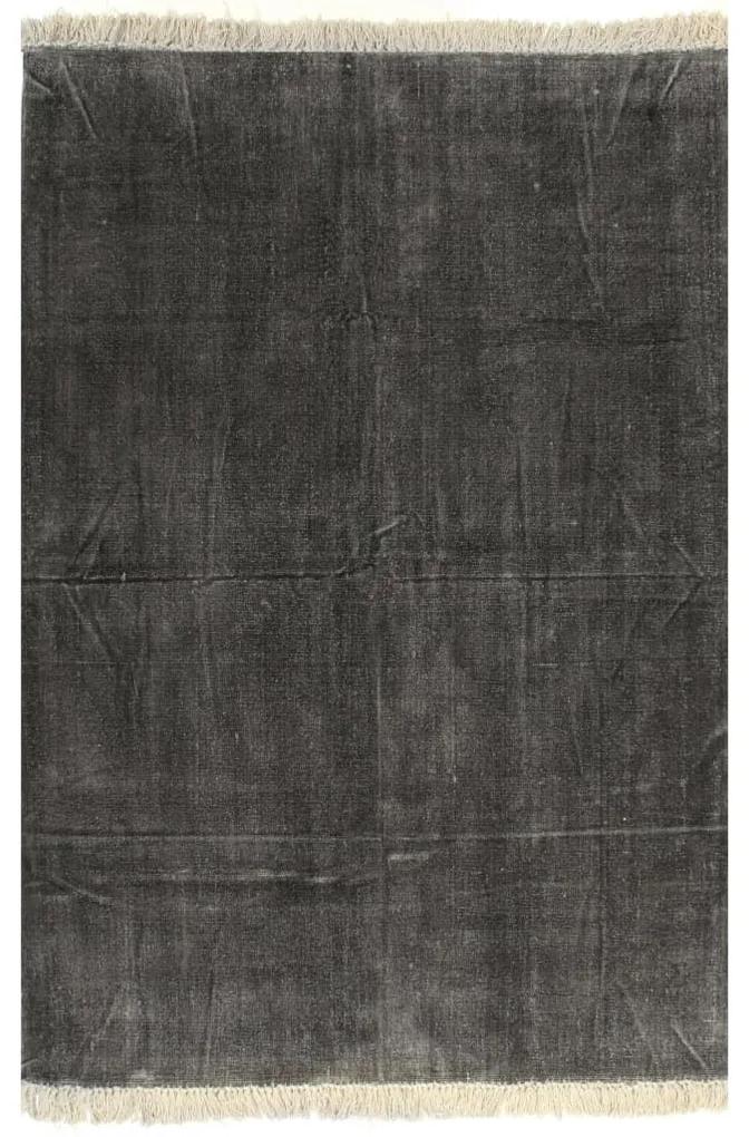 Κιλίμι Ανθρακί 120 x 180 εκ. Βαμβακερό - Ανθρακί