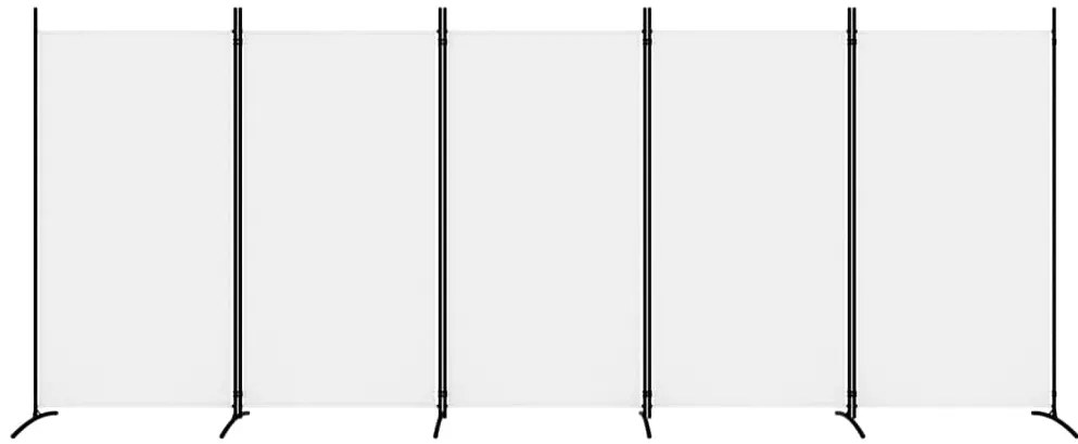 vidaXL Διαχωριστικό Δωματίου με 5 Πάνελ Λευκό 433x180 εκ. από Ύφασμα