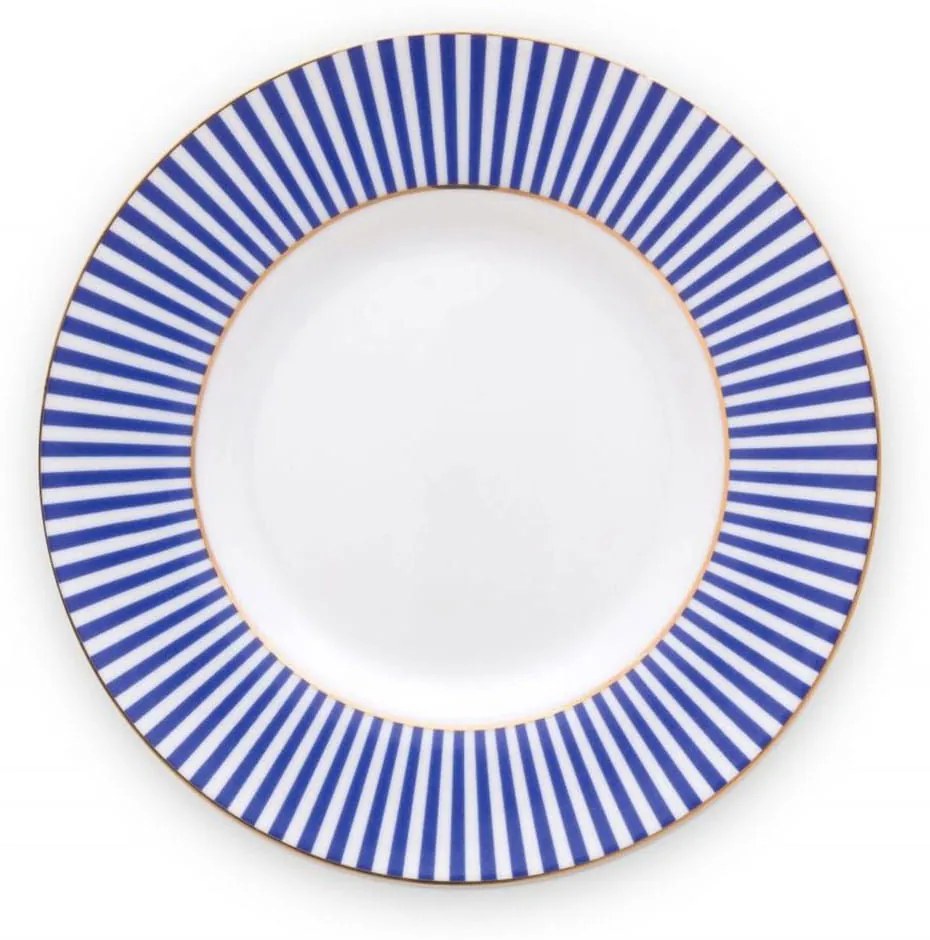 Πιατάκι Γλυκού Πορσελάνινο 51001244 Royal Stripes 17cm Blue Pip Studio Πορσελάνη