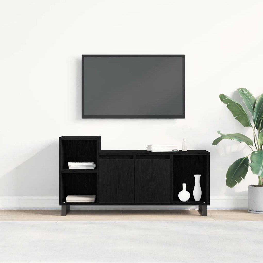 vidaXL Κάσκα Τηλεόρασης Μαύρο Δρυς 100x35x55 εκ. Επεξεργασμένο Ξύλο