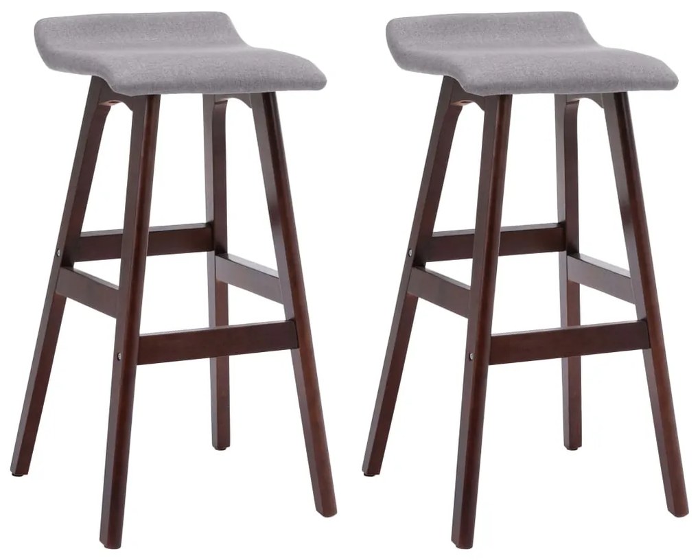 vidaXL Καρέκλες Μπαρ 2 τεμ. Ανοιχτό Γκρι Υφασμάτινες