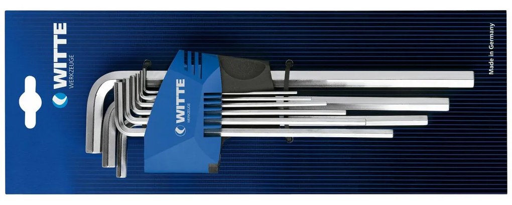 Σετ Κλειδιά Allen WITTE 1,5-2-2,5-3-4-5-6-8-10 mm Εξάγωνο Σετ Κλειδιά Allen 9 Τεμάχια