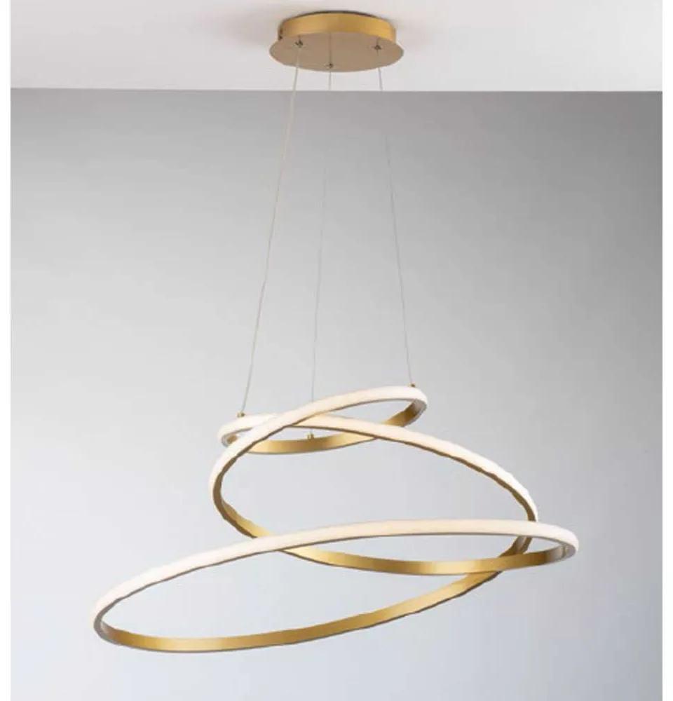 Φωτιστικό Οροφής Coaster LED-COASTER-S-ORO 60W Led Φ60cm 150cm Gold Luce Ambiente Design Αλουμίνιο