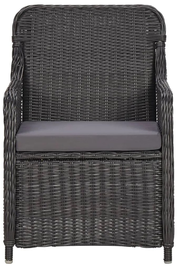 vidaXL Σετ Τραπεζαρίας Εξωτερικού Χώρου 7 τεμ. Μαύρο Συνθετικό Ρατάν