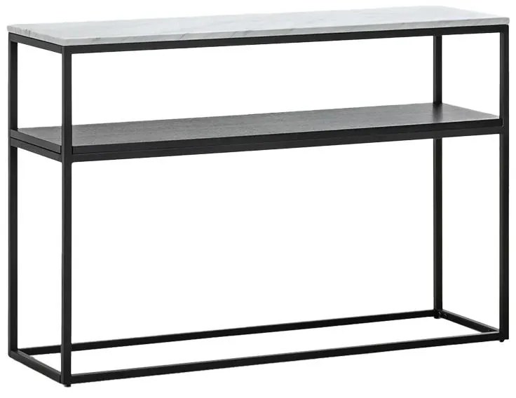 Κονσόλα Castel I όψη μαρμάρου λευκό - μαύρο μέταλλο 120x35x80 εκ. 120x35x80 εκ.