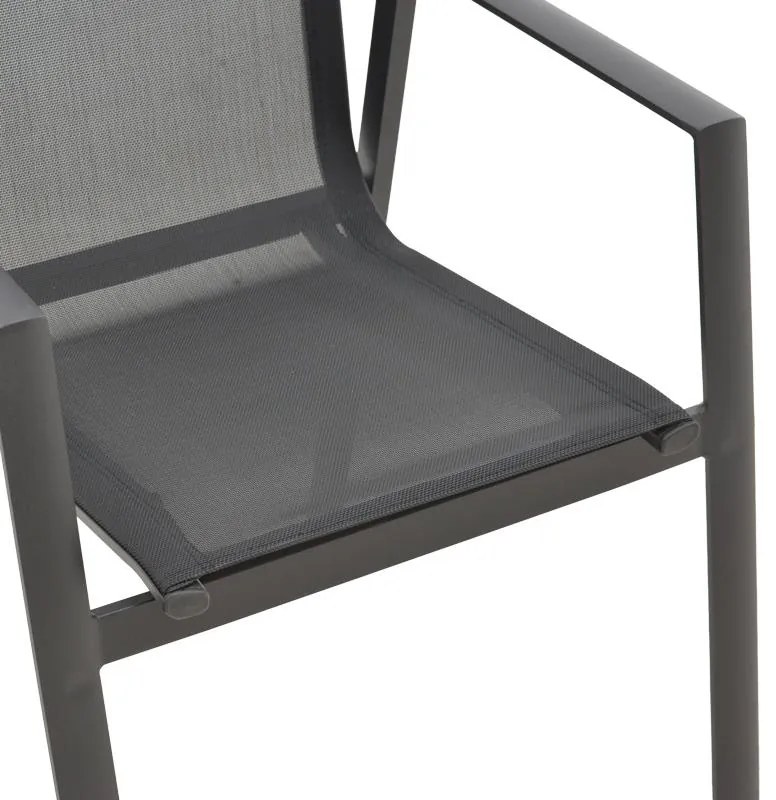 Καρέκλα - Πολυθρόνα κήπου Dashiell αλουμίνιο μαύρο textilene μαύρο 71x58x94 εκ. 71x58x94 εκ.