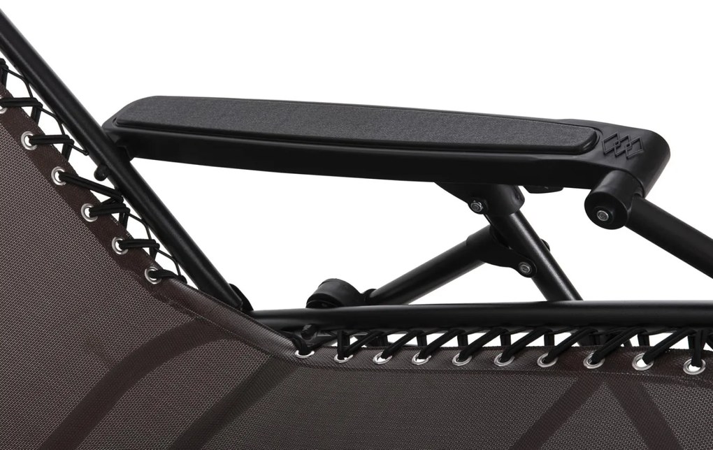 Καρέκλα - Πολυθρόνα RELAX COMPANION C5095.13 Μαύρο Μέταλλο με Καφέ Textiline 67x145x110Υεκ. 2αδα 67x145x110 εκ.