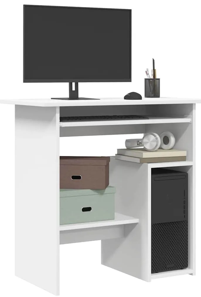 vidaXL Γραφείο Λευκό 80 x 45 x 74 εκ. από Επεξ. Ξύλο