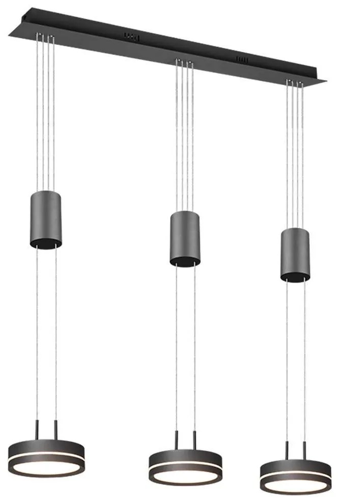 Φωτιστικό Οροφής - Ράγα Franklin 326510342 3x9W Led 85X14cm Anthracite Trio Lighting Aluminium