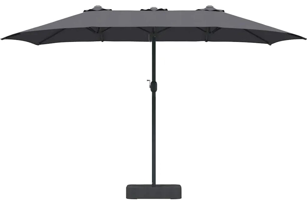 vidaXL Ομπρέλα Κήπου Ανθρακί 385 x 209 x 244 εκατοστά ύφασμα