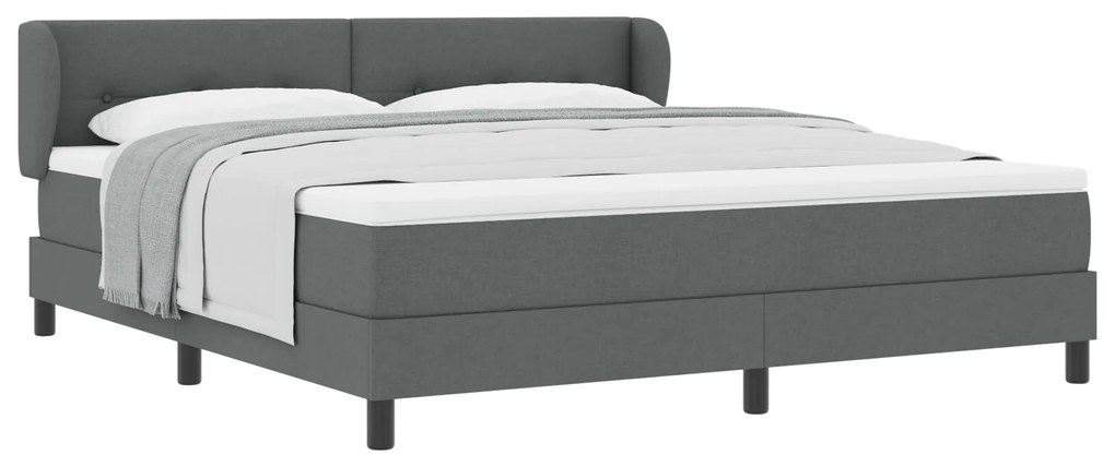 vidaXL Κρεβάτι με Στρώμα Στρώμα Σκούρο Γκρι 180x200 εκ. Ύφασμα