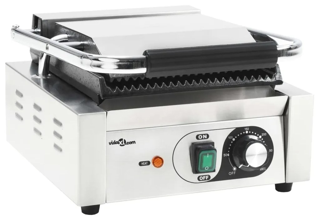 Τοστιέρα Ραβδωτή Panini 1800 W 31x30,5x20 εκ. Ανοξείδωτο Ατσάλι 50749