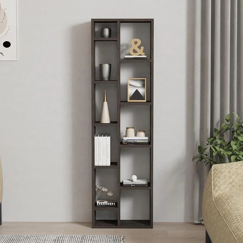 Βιβλιοθήκη Minicu σκούρο καρυδί 44,4x19,6x150 εκ. 44.4x19.6x150 εκ.