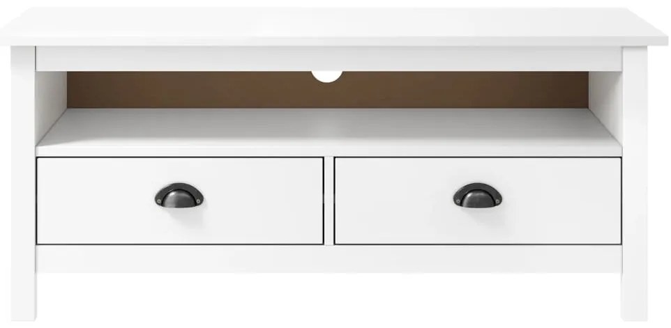 vidaXL Έπιπλο Τηλεόρασης Hill Λευκό 110x40x47 εκ. Ξύλο Πεύκου