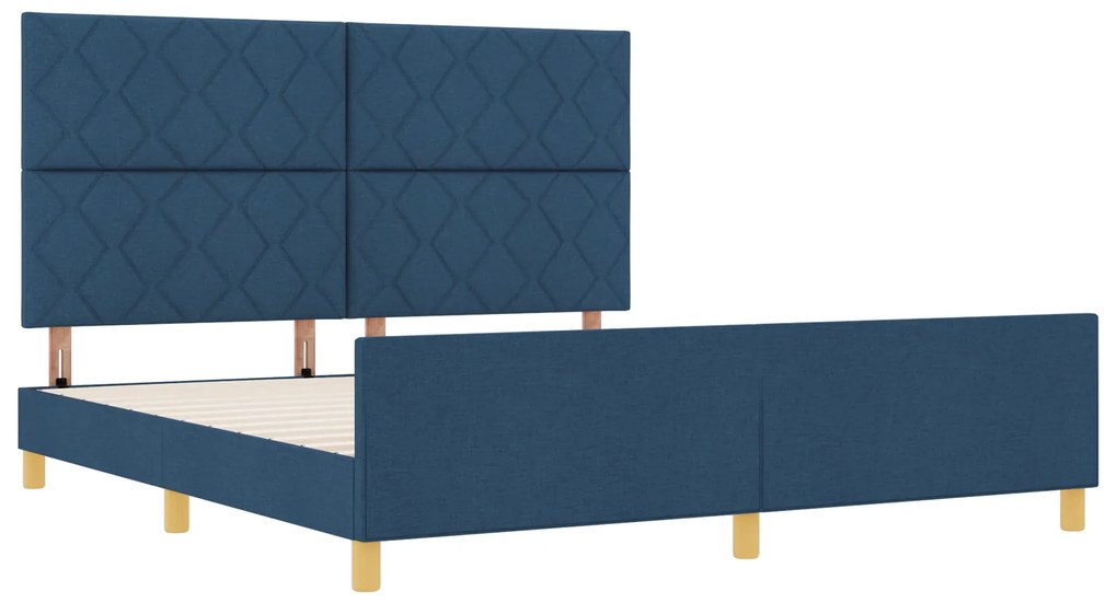 vidaXL Σκελετός Κρεβατιού με κεφαλάρι Μπλε 180 x 200 cm ύφασμα
