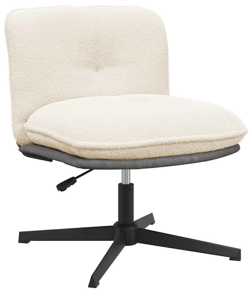 Περιστρεφόμενη καρέκλα γραφείου Κρέμα Σγουρό ύφασμα σαν μαλλί