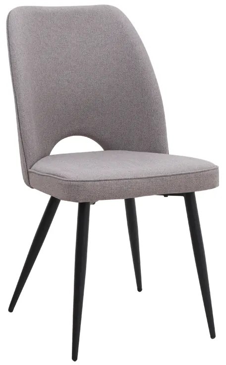 Καρέκλα τραπεζαρίας Christy Megapap ανοιχτό μπεζ ύφασμα - μεταλλικό μαύρο πόδι 47x59x90εκ.