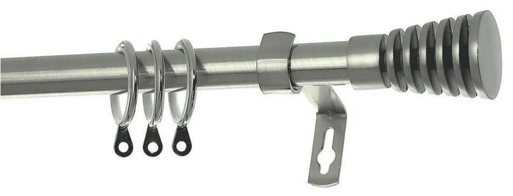 Κουρτινόξυλο Φ19mm Μονό Επεκτεινόμενο 120-210cm Με Άκρα Grace Chrome Brushed 790205