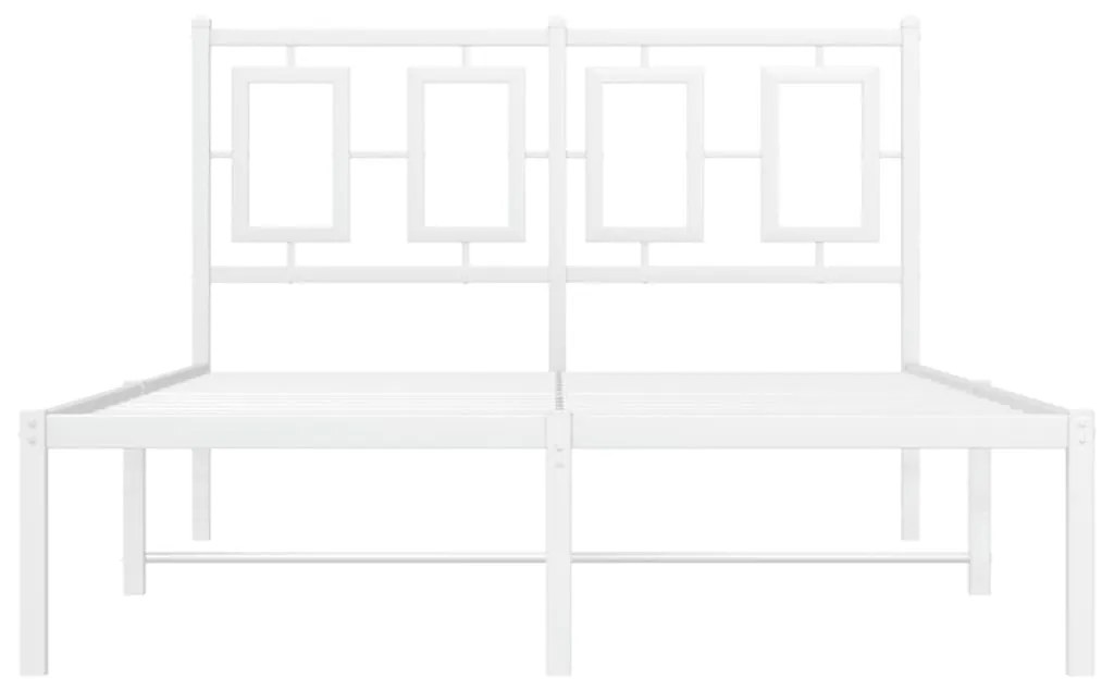 vidaXL Πλαίσιο Κρεβατιού με Κεφαλάρι Λευκό 120 x 200εκ. Μέταλλο