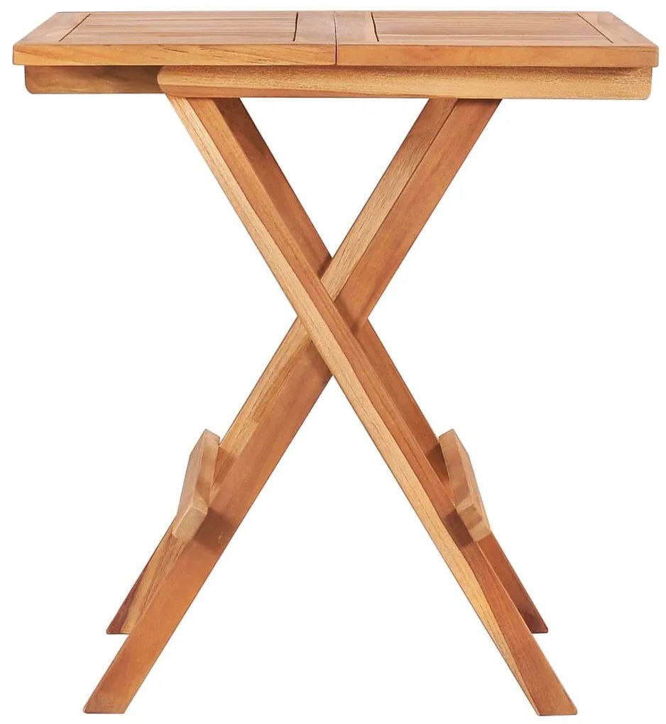 vidaXL Τραπέζι Bistro Πτυσσόμενο 60 x 60 x 65 εκ. από Μασίφ Ξύλο Teak