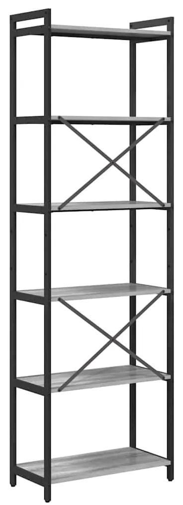 vidaXL Βιβλιοθήκη Γκρι sonoma 60 x 30 x 188 εκ Επεξεργασμένο ξύλο