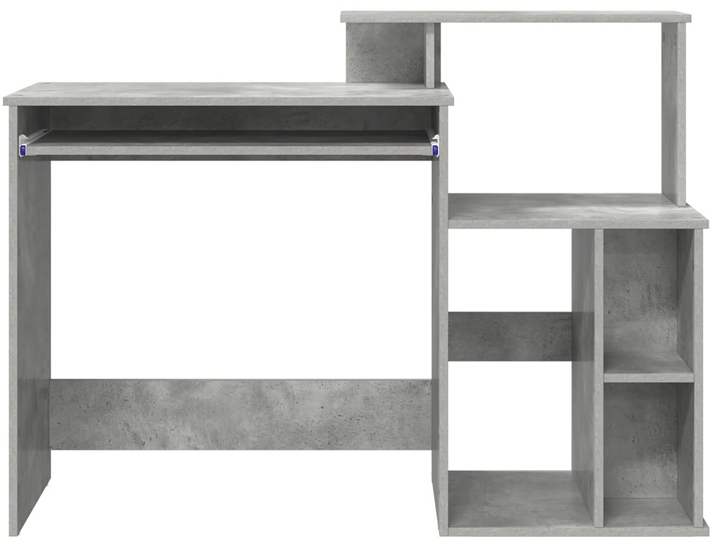 vidaXL Γραφείο με Αποθήκευση Γκρι Σκυρόδεμα 120.5x44x88.5 cm Επεξεργασμένο Ξύλο
