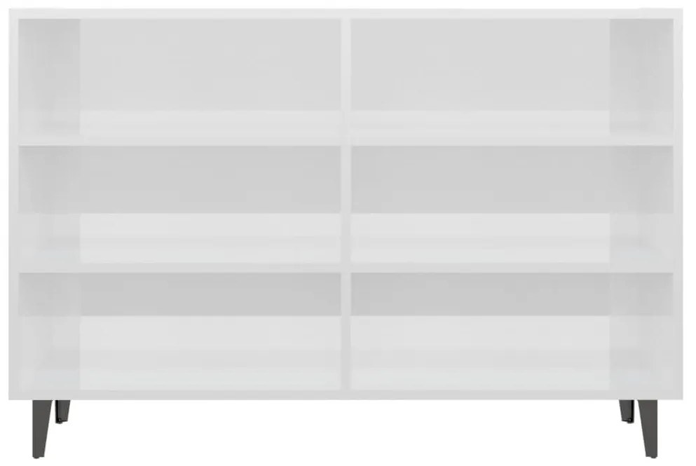 Ραφιέρα Γυαλιστερή Λευκή 103,5 x 35 x 70 εκ. από Επεξεργ. Ξύλο - Λευκό