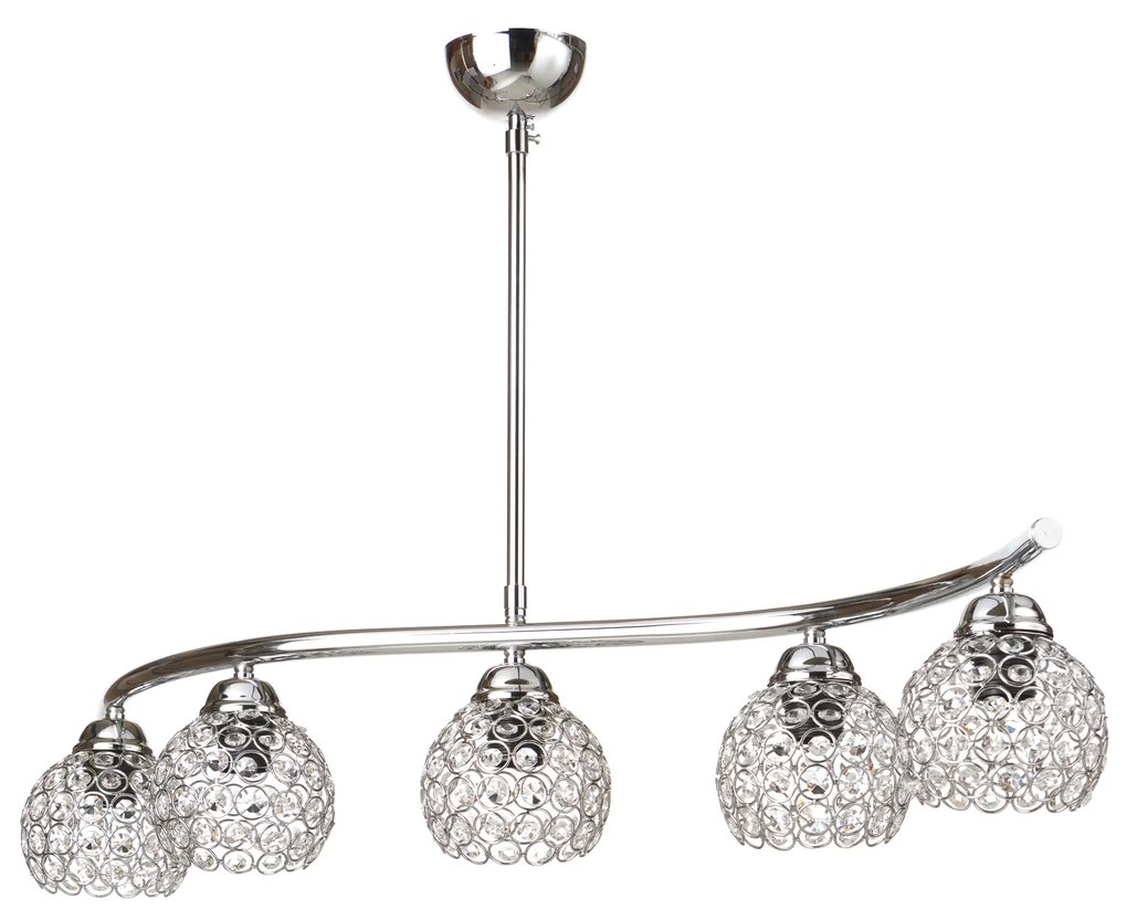 Φωτιστικό οροφής ''CAROLINA'' chrome-νίκελ 5φωτο Φ15 Ε27 100-03528